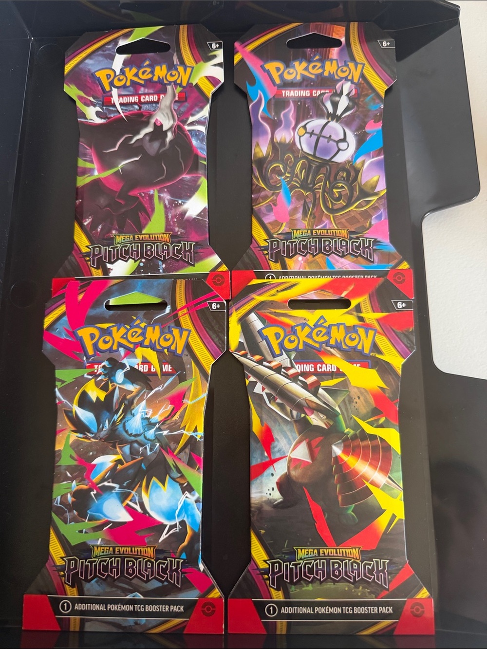 Pokemon TCG Full Art Set Lot of 4 Booster Packs- Pitch Black